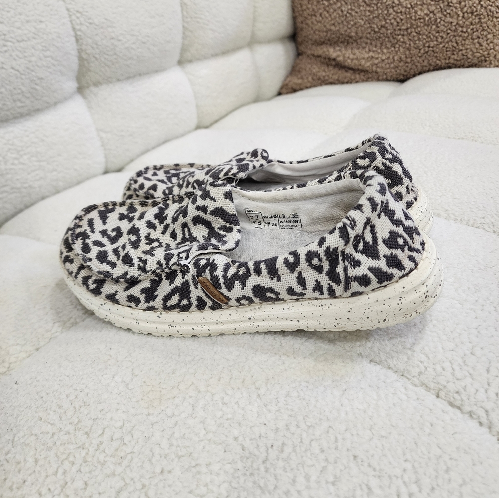 Hey Dude Misty Woven Cheetah Grey Print Shoes